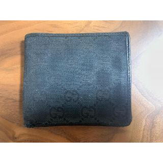 グッチ(Gucci)のGUCCI グッチ 財布 二つ折り財布 黒 モノグラム(折り財布)