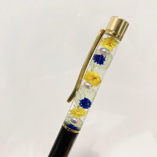 【黒】ハーバリウムボールペン　ハンドメイド　プレゼント(その他)