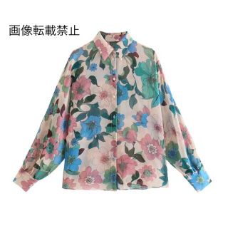 ザラ(ZARA)の🎃10月新作👻6160◆vintage ヴィンテージ  花柄 シャツ ブラウス(シャツ/ブラウス(長袖/七分))