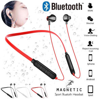 Bluetooth5.0　イヤホン　ワイヤレスイヤホン  iPhone　レッド(ヘッドフォン/イヤフォン)