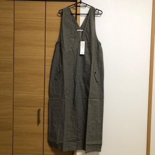 サンバレー(SUNVALLEY)の SUN VALLEY コットンリネン  サロペット  千鳥ベージュ (新品)(サロペット/オーバーオール)