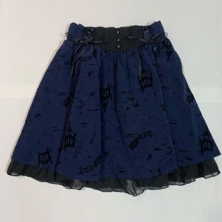 アクシーズファム(axes femme)のaxes femme スカート　ネイビー　ハロウィン柄(ひざ丈スカート)