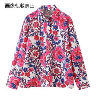 ザラ(ZARA)の🎃10月新作👻6171◆vintage ヴィンテージ 花柄 シャツ ブラウス(シャツ/ブラウス(長袖/七分))
