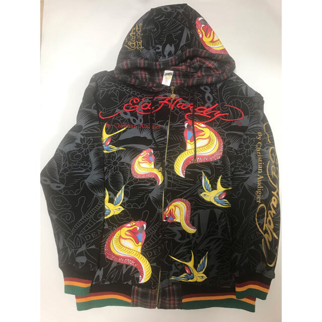 エドハーディー　Ed Hardy  パーカー　黒　XLパーカー