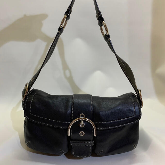 【極美品】COACH コーチ ショルダーバッグ3653 ブラック レザー 黒 革 | フリマアプリ ラクマ