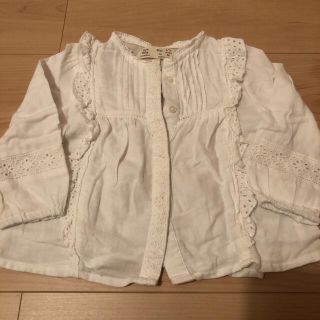 ザラキッズ(ZARA KIDS)のZARA baby ブラウス　80cm 白(シャツ/カットソー)