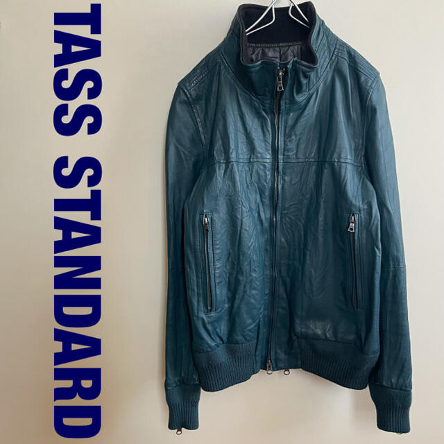 by Tass Standard(バイタススタンダード)のTASS STANDARD レザージャケット　リバーシブル　ブルー メンズのジャケット/アウター(レザージャケット)の商品写真