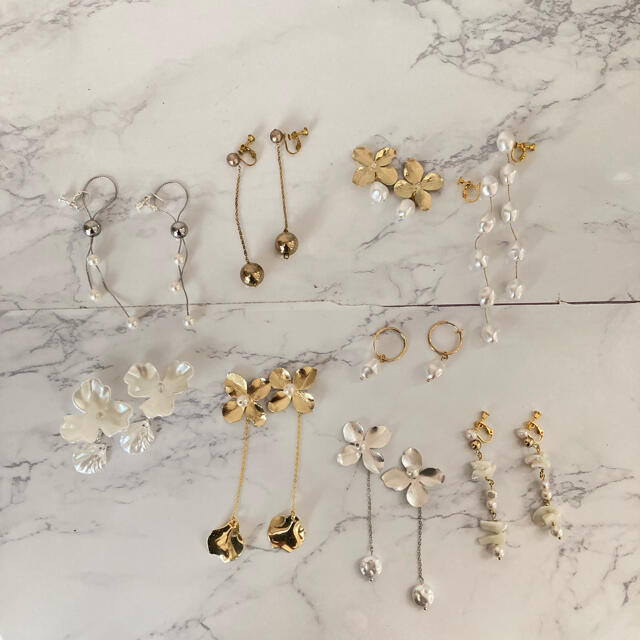 ZARA(ザラ)のハンドメイド　ゴールドパールイヤリング　ピアス ハンドメイドのアクセサリー(ピアス)の商品写真