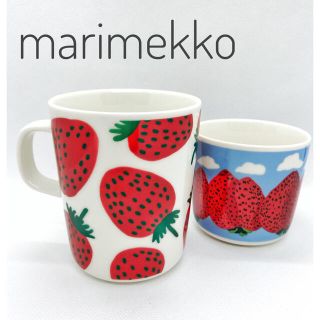 マリメッコ(marimekko)のマリメッコ Mansikka マンシッカ マンシッカヴォレット マグカップ&ラテ(グラス/カップ)