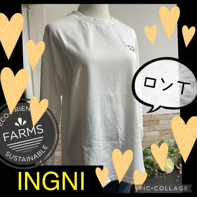 INGNI(イング)の【新品】INGNI ロンＴ プリントシャツ ホワイト レディースのトップス(Tシャツ(長袖/七分))の商品写真