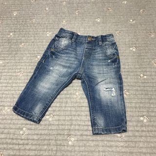 ザラキッズ(ZARA KIDS)のザラベイビー☆バッグ　スタッズ  クラッシュデザイン　デニムパンツ 70-80(パンツ/スパッツ)