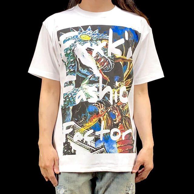 【ビッグ プリント Tシャツ】新品 レトロ 怪獣 アート ワーク デザイン 1