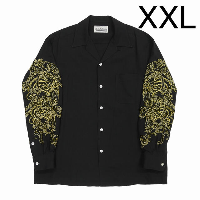 海外販売 XXLサイズ wackomaria オンブレチェックシャツ 紫黒 Tシャツ