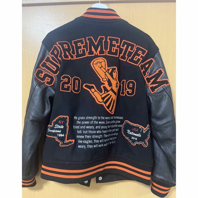 supreme 正規品　Team Varsity Jacket オレンジ　S