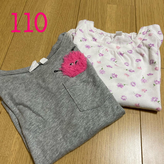 GAP(ギャップ)のギャップ他　女の子　長袖Tシャツ　110  2点セット キッズ/ベビー/マタニティのキッズ服女の子用(90cm~)(Tシャツ/カットソー)の商品写真