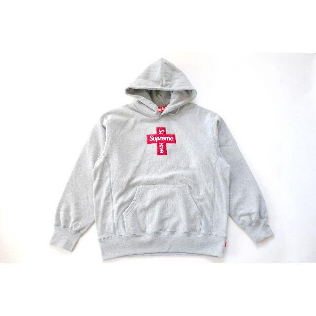 supreme cross box logo hooded grey S