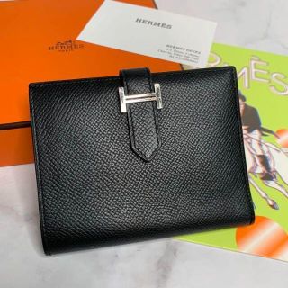 エルメス(Hermes)の【ひょみん様専用】HERMES ベアン コンパクト ヴォー エプソン ブラック(財布)