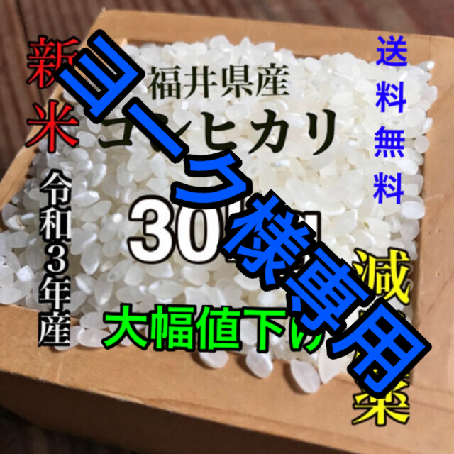 ふるさと納税 ヨーク 令和3年産 新米コシヒカリ 福井県産 30kg 減農薬 米/穀物 ふるさと納税 ヨーク 令和3年産 新米コシヒカリ 福井県産 30kg 減農薬 米/穀物
