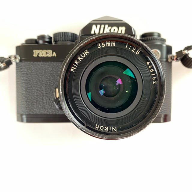 Nikon(ニコン)のNikon FM3A ブラック　NIKKOR 35mm F2.8 おまけ付　 スマホ/家電/カメラのカメラ(フィルムカメラ)の商品写真