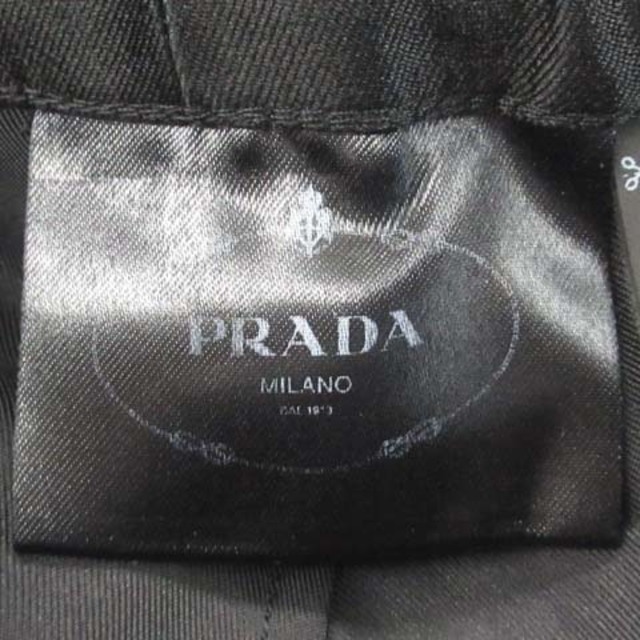 PRADA(プラダ)のプラダ ボックスプリーツ スカート フレア ミニ丈 ウール シルク 黒 38 M レディースのスカート(ミニスカート)の商品写真