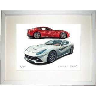 GC-1107フェラーリF355/F50限定版画直筆サイン額装●作家平右ヱ門