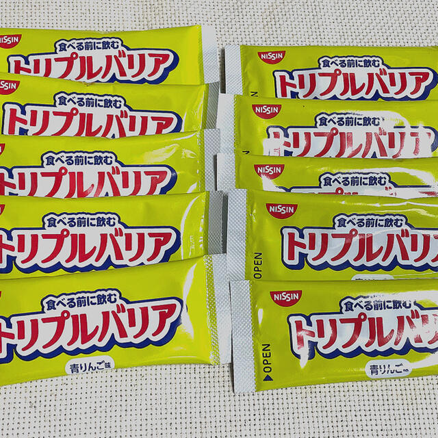 日清食品(ニッシンショクヒン)のトリプルバリア　青りんご味　10本 コスメ/美容のダイエット(ダイエット食品)の商品写真