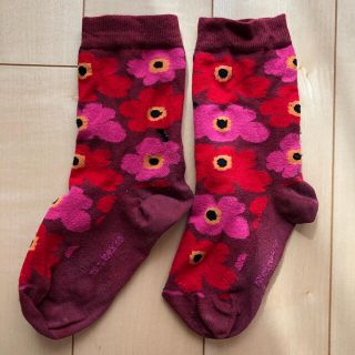 マリメッコ(marimekko)のマリメッコ  靴下　赤(ソックス)