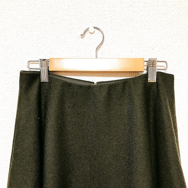 ROPE’(ロペ)のROPE ロペ 無地 膝下スカート 大人可愛い ダークグリーン レディースのスカート(ひざ丈スカート)の商品写真