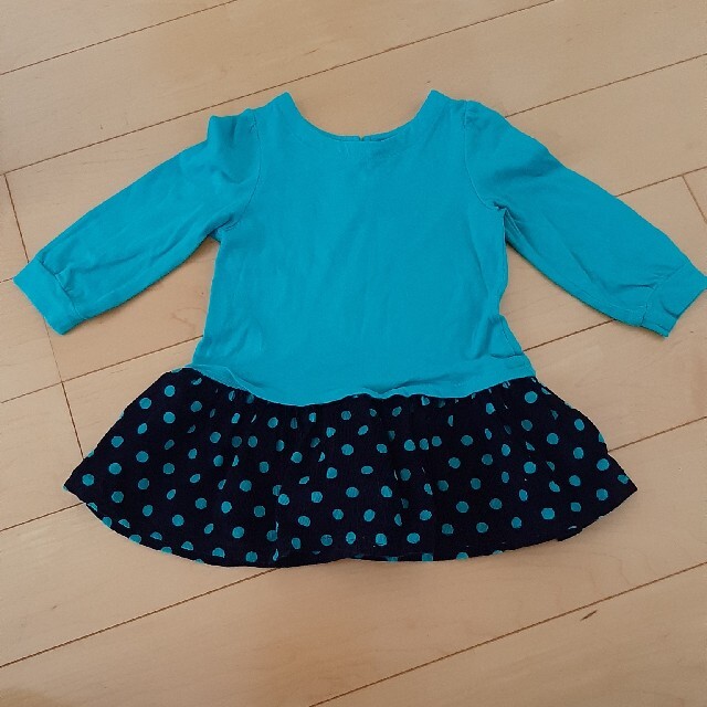 babyGAP(ベビーギャップ)のワンピース　チュニック　babygap　グリーン　80 キッズ/ベビー/マタニティのベビー服(~85cm)(ワンピース)の商品写真