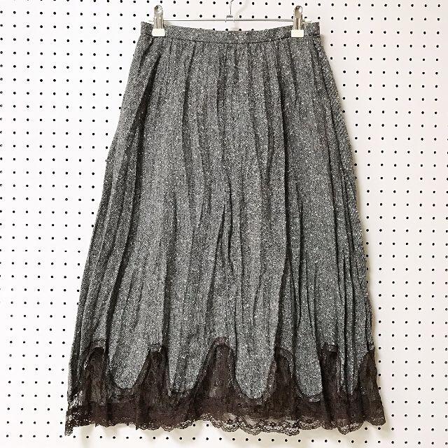 【新品タグ付】ツイードロングスカート✿ライトブルー系 レディースのスカート(ロングスカート)の商品写真