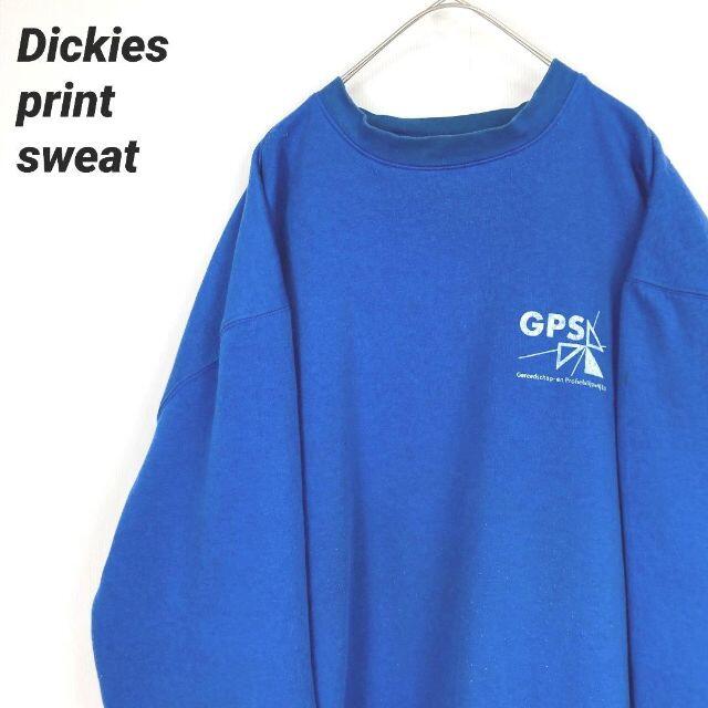 Dickies 【ゆるダボオーバーサイズ】Dickiesプリントスエットスウェットトレーナー 青の通販 by westtokyo shop｜ ディッキーズならラクマ