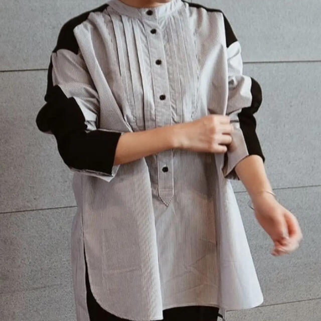 machatt ストライプシャツ　ニット レディースのトップス(シャツ/ブラウス(長袖/七分))の商品写真