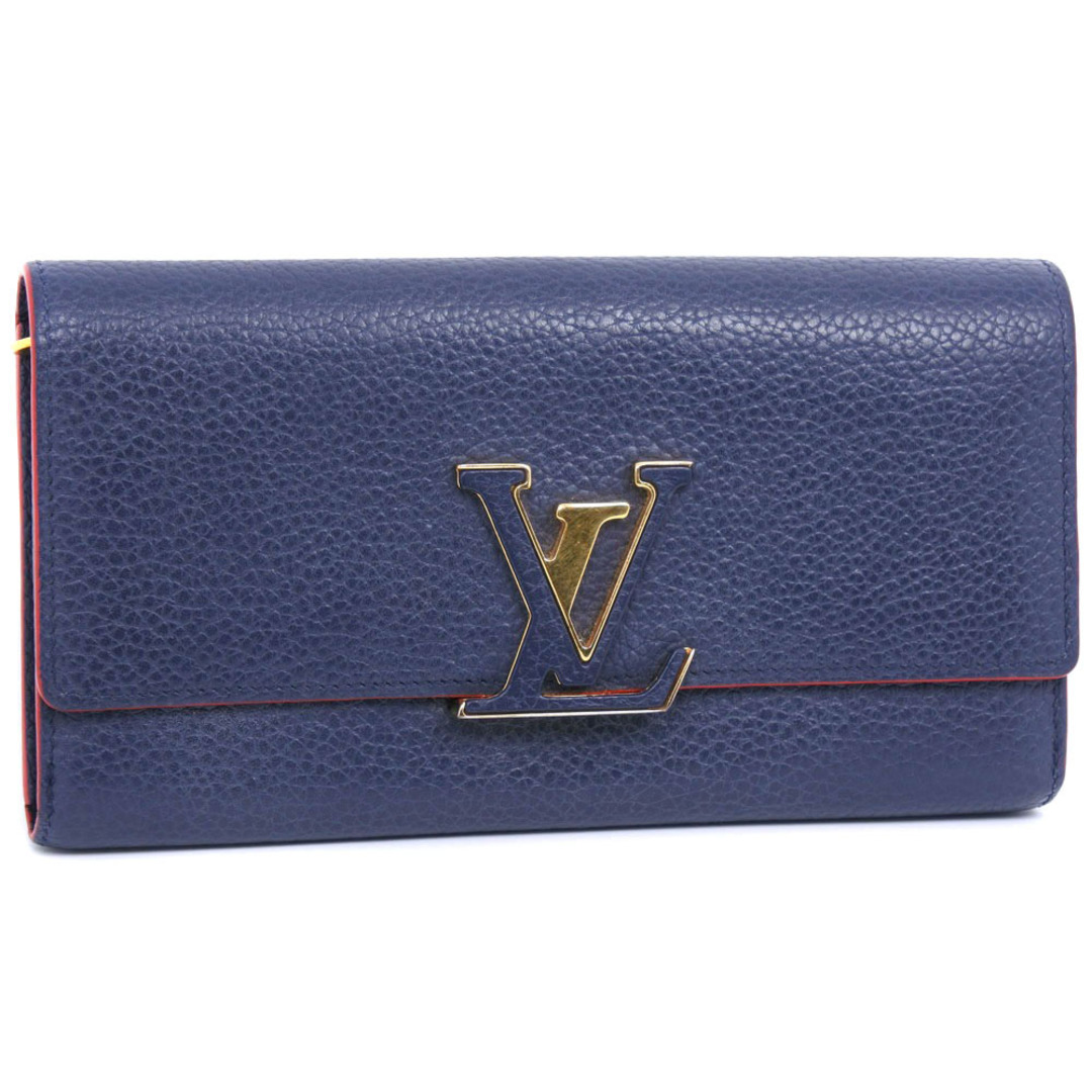 【LOUIS VUITTON】ルイ・ヴィトン ポルトフォイユカプシーヌ トリヨン M63739 レザー マリーヌルージュ ネイビー MI3158 ユニセックス 長財布