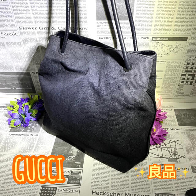 Gucci(グッチ)の✨良品✨ GUCCI グッチ GGデニム トートバッグ ブラック レディースのバッグ(トートバッグ)の商品写真