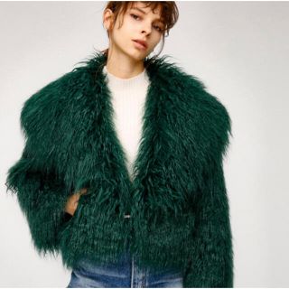 マウジー(moussy)のmoussy ファーコート　緑(毛皮/ファーコート)