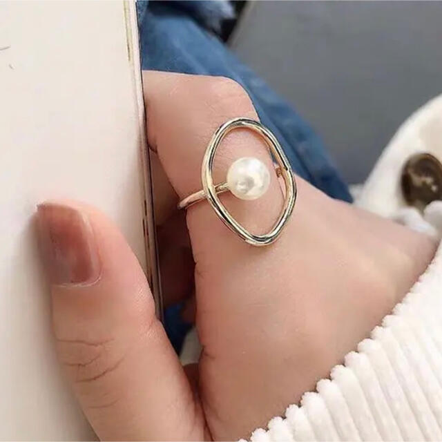 【再入荷】新品インポート♡ゴールド パール リング 指輪 | フリマアプリ ラクマ