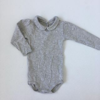 プチバトー(PETIT BATEAU)のやました様専用プチバトー 襟付き ロンパース グレー12m(ロンパース)