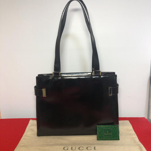 Gucci(グッチ)の【美品】☆グッチ オールド  Vintage "トートバック　ハンドバッグ 黒 レディースのバッグ(トートバッグ)の商品写真