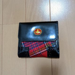 ヴィヴィアンウエストウッド(Vivienne Westwood)のレッドマックチェック　エナメルオーブボタン　折り財布　ヴィヴィアン(財布)