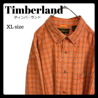 ティンバーランド(Timberland)のティンバーランド 長袖ボタンダウンシャツ オレンジ チェック 長袖シャツ 古着(シャツ)