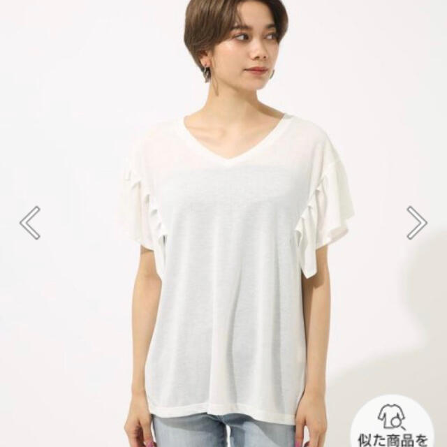 AZUL by moussy(アズールバイマウジー)の【美品】アズールバイマウジー　フレアフレンチスリーブＴシャツ レディースのトップス(Tシャツ(半袖/袖なし))の商品写真