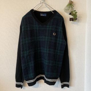 フレッドペリー(FRED PERRY)のFRED PERRY モヘヤ混 ジャガードVネックニット(ニット/セーター)