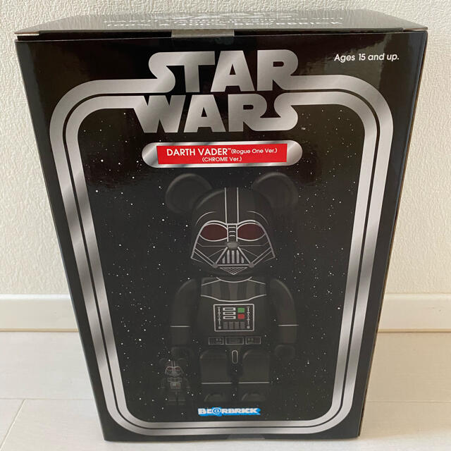 BE@RBRICK DARTH VADER Chrome 100% 400%