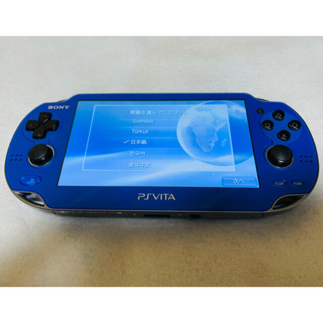 PlayStation Vita(プレイステーションヴィータ)の☆美品☆ PSVita PCH-1000 ZA04 サファイアブルー  動作良好 エンタメ/ホビーのゲームソフト/ゲーム機本体(家庭用ゲーム機本体)の商品写真