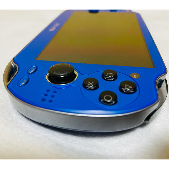 PlayStation Vita(プレイステーションヴィータ)の☆美品☆ PSVita PCH-1000 ZA04 サファイアブルー  動作良好 エンタメ/ホビーのゲームソフト/ゲーム機本体(家庭用ゲーム機本体)の商品写真