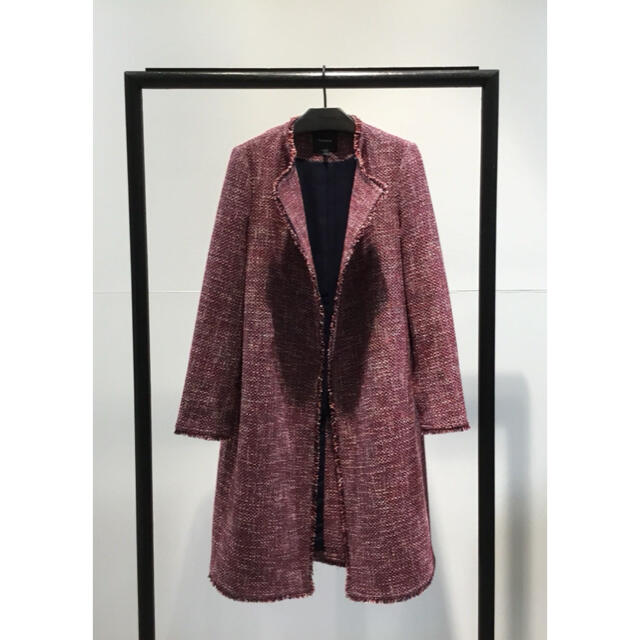 theory - Theory 18aw ツイードノーカラーコート レッドの通販 by yu