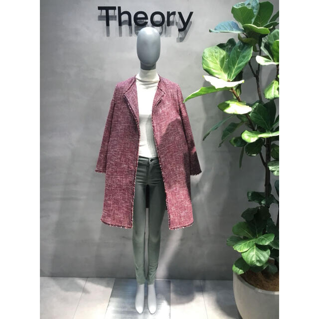 theory - Theory 18aw ツイードノーカラーコート レッドの通販 by yu ...