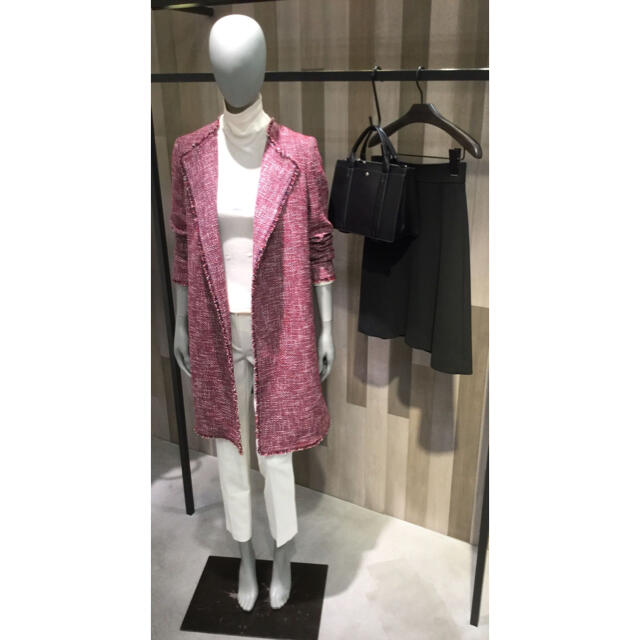 theory - Theory 18aw ツイードノーカラーコート レッドの通販 by yu