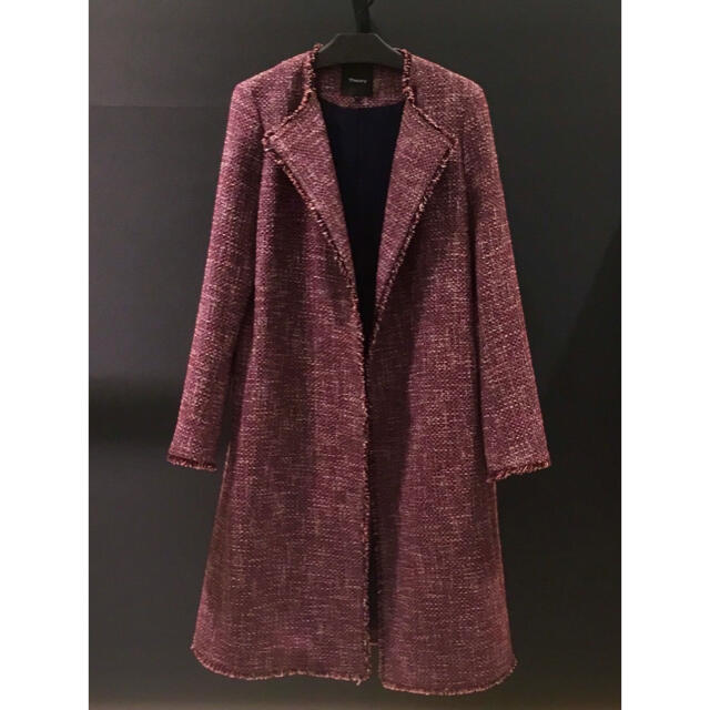 theory - Theory 18aw ツイードノーカラーコート レッドの通販 by yu