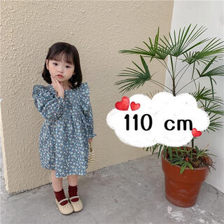 新品♥︎ かわいい　小花柄　フリル子どもワンピース 110cm(ワンピース)